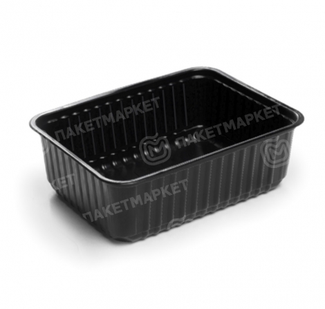 Контейнер без крышки 1000мл внутр 179*132*64мм ПП прям/черн дно СтП 1/50/500шт