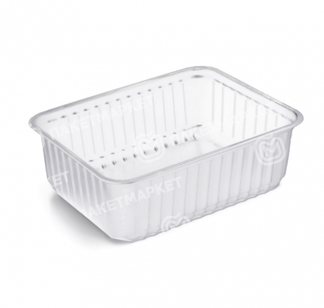 Контейнер без крышки 1000мл внутр 179*132*64мм ПП прям/проз дно СтП 1/50/500шт