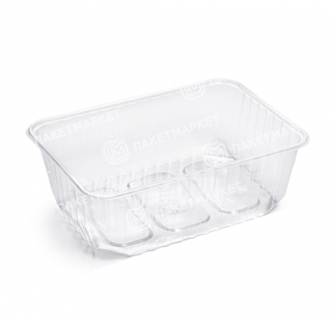 Контейнер без крышки 1000мл внутр 186*132*65мм ПП прям/проз рифл УПАКС 1/100/500шт