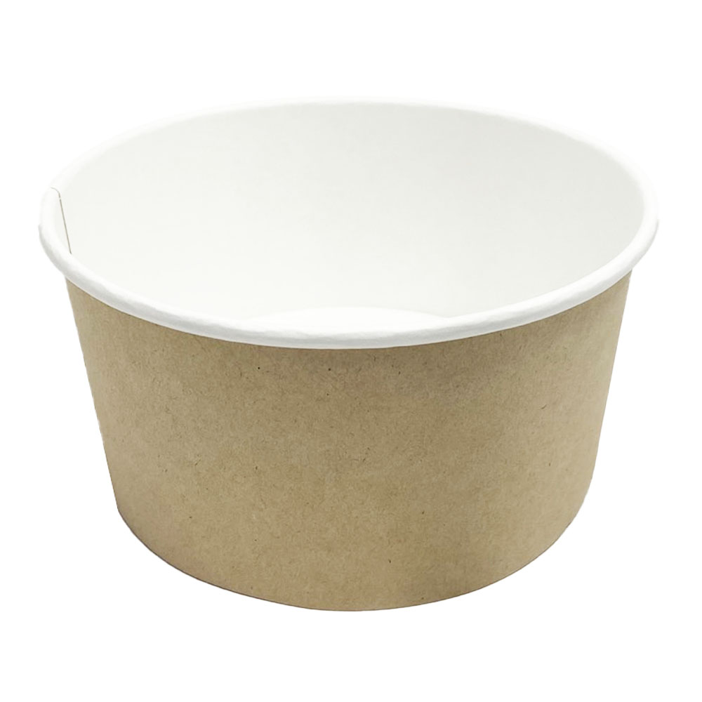 Контейнер под салат бум 1300мл круг/крафт ДНО Round Bowl 1300 1/35/210шт