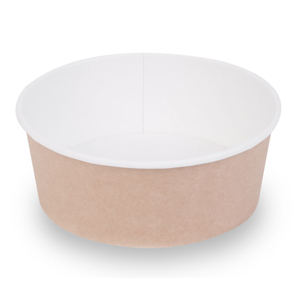 Контейнер под салат бум 750мл круг/крафт ДНО OSQ Round Bowl  1/45/270шт