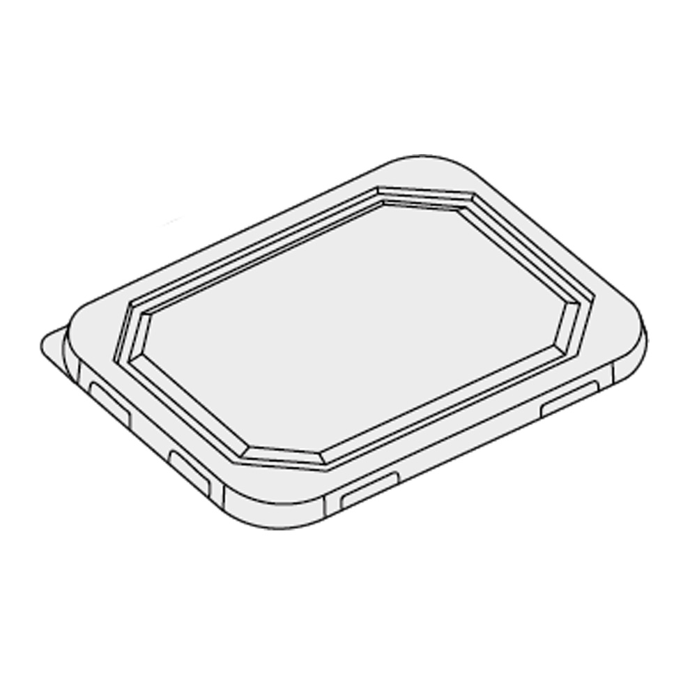 Крышка 186*146мм для контейнера п/салат OSQ Octobox 500 RPET ПЛОСКАЯ 1/70/560шт