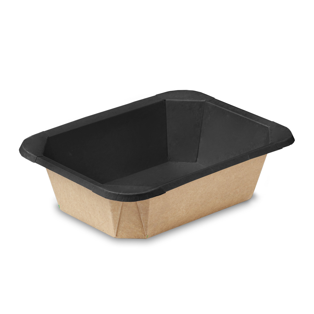 Контейнер под салат бум 187*140*45мм 500мл прям/крафт (дно черн лам) OSQ Octobox 1/70/560шт