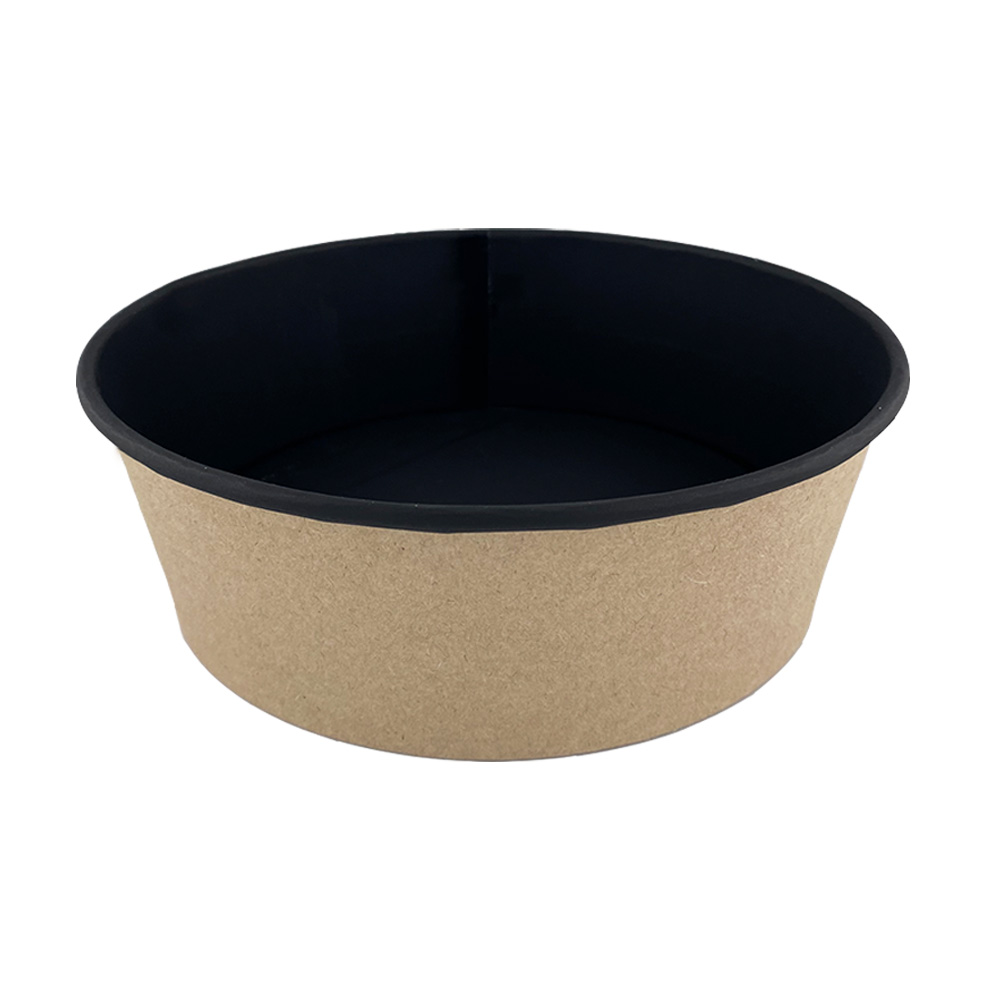Контейнер под салат бум 750мл круг/крафт/черный ДНО OSQ Round Bowl  1/45/270шт